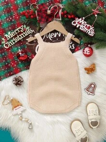 SHEIN Vintaside Kids Macacão Suéter com Suspensório Bordado de Abóbora de Halloween, Bodysuit com Entreperna Triangular, Conjunto de Roupa de Ambiente para Bebês e Crianças Pequenas