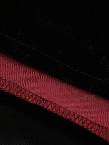 DAZY Women's Contrast Color Waist Tie Shoulder Elegant Dress Red Women Dresses Prom Dress Christmas Maxi Dress - Red - View 7