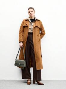 CUCCOO BIZCHIC Sandalias de tacón grueso con punta puntiaguda, hebilla cuadrada, cómodas y de moda para el uso diario - Café integral - Ver 10