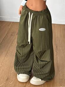 Coolane Women's Fall Basic Striped Wide Leg Sweatpants Streetwear Y2k