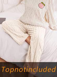 Dream Adore Plus Size Women Elastic Waist Jacquard Fleece Pajama Cozy Pants Fluffy Pajama Cozy Pants Pj Cozy Pants Fuzzy Winter Pajamas For Women