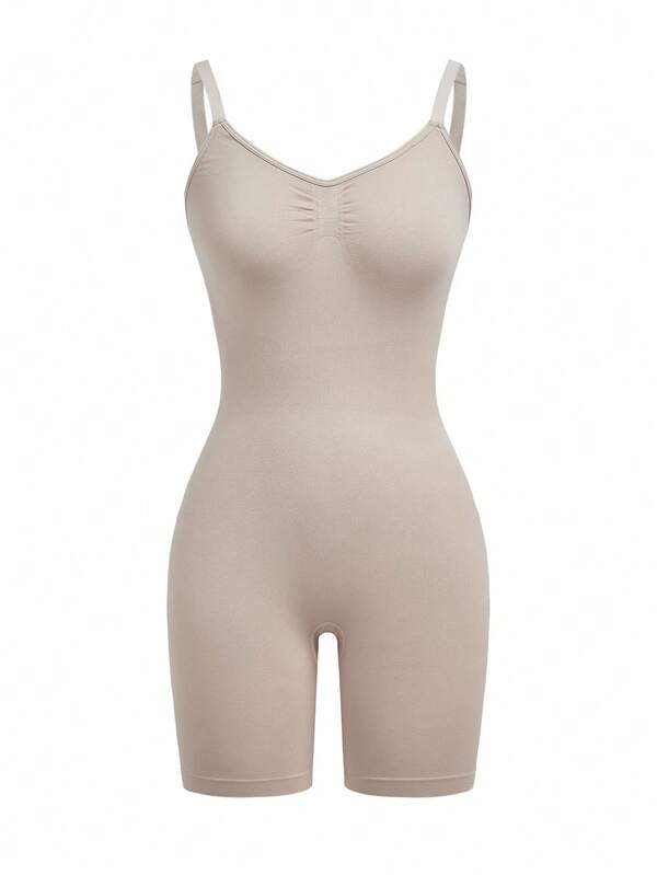 Shapelle Forme Mono de mujer sin costuras cómodo, body, casual, minimalista, de calidad, con efecto moldeador, color nude