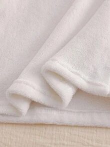 2pcs/Set Girls' Ribbed Crew Neck White Double-Sided Fleece Plaid Minimalist Comfortable Long Sleeve Top And Pants Pajama Set Soft Pajamas Set Checkered Pajama Set Long Sleeve Pajama Sets White And Pink Pajama Set