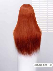 ALL READY WIG 直发透明蕾丝前假发 S33D 棕红色 6x4 无胶预剪预拔真人头发无需胶水自然发际线 180% 密度柔软丝滑耐热易于造型轻盈万圣节服装 - S33D - 查看 4
