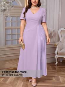 Firerie 大码女式休闲褶皱宽松弹力优雅约会派对迷你连衣裙，春夏