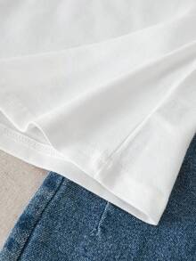 LOONEY TUNES X SHEIN 小男孩卡通条纹图案短袖T恤