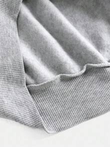 SHEIN Girlism 少女字母印花连帽衫和运动裤套装 - 灰色 - 查看 10