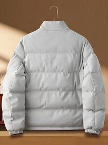 Manfinity NXTstreet Manteau décontracté à col montant rembourré avec épaules tombantes de couleur unie pour hommes