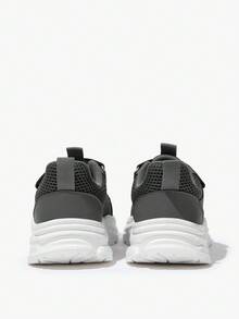 JNSQ 1 Pair Fashionable Casual All-Match Versatile Comfortable Soft Sole Lightweight Lace-Up Breathable Mesh Athletic Sneakers, Suitable For All Season - Dark Grey - View 10