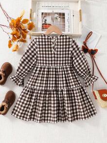 Emery Rose Kids Emery Rose Kids Young Girl Knitted Plaid Red Color Bishop Sleeve Fitted Christmas Dress,Suitable For Christmas And Everyday Wear - Red - View 7