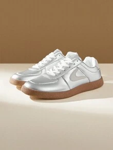 CUCCOO EASI 女士银色简约休闲运动鞋 - 銀色 - 查看 2