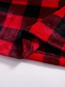 SHEIN 2 件套女士秋冬新款格子法兰绒套装，短款上衣和配套裤子套装，舒适合身的时尚服装 - 彩色 - 查看 6