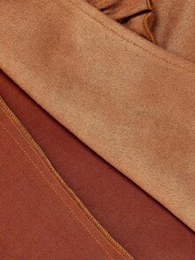 SHEIN MOD Abrigo de trinchera de mujer con cuello con solapas, volantes decorativos y cinturón de doble botonadura, estilo vintage de moda callejera de otoño