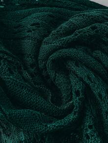 Celisse Women's Casual Solid Color Bell Sleeve Cropped Thin Cardigan - Dark Green - View 4