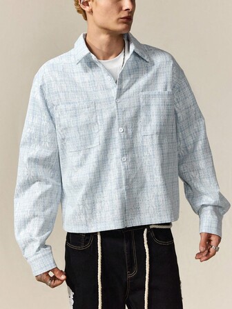 Street Life Giacca con lacci e motivo a quadri in stile collegiate prep da uomo, autunnale