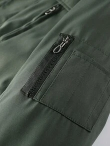 Manfinity Homme 男士户外实用长袖拉链夹克，带保暖内衬，秋冬季