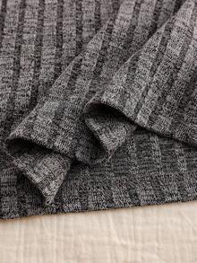 3 件套女童罗纹吊带背心、长袖上衣和裤子休闲家居服套装，灰色 - 灰色 - 查看 4