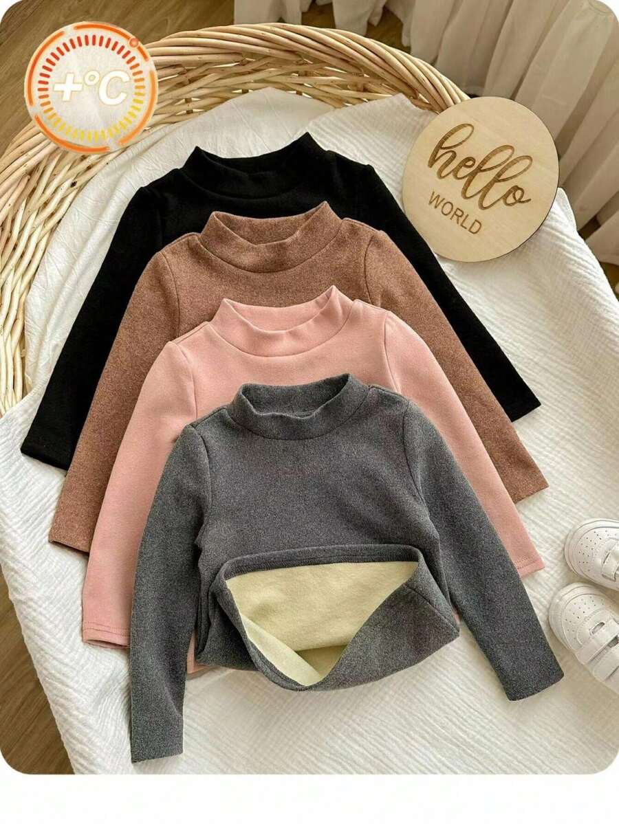 Áo len dài tay màu trơn đa năng thường ngày cho bé gái - Nhiều màu - Xem 1