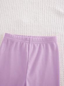 Cozy Pixies Set de 2 piezas de sudadera con capucha con forma de corazón y leggings de cintura elástica para niña bebé - Morado - Ver 7