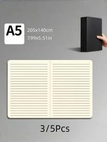 SHEIN Sổ tay A5/B5 màu Kraft/đen, sổ ghi chép đơn giản với các ô vuông kẻ ngang, sổ tay trắng số lượng lớn, sổ nhật ký du lịch không kẻ dòng, sổ phác thảo, sổ ghi nhớ, sổ kế hoạch cho văn phòng, lớp học. - Nhiều màu - Xem 10
