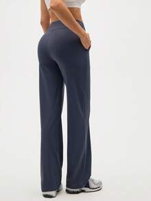 Eassivo Eassivo Women's Solid Color High Waist Pocketed Casual Fitness Outdoor Sweatpants