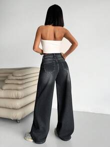 SHEIN Cottnline 女士宽松牛仔裤 - 深灰色 - 查看 2