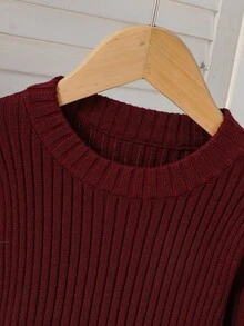 2pcs/Set Toddler Girls' Cute Bow Decor Vest & Dress Outfit, Velvet Ribbed Solid Color Dress With Contrast Color Cardigan Vest, Spring/Autumn Girl S Spring And Autumn Dress Kids Pleated Skirt Sets Girls Skirts Sets Burgundy Dress Kids Girl Autumn And Winter Young Girls Dressse