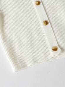 女童毛衣裙套装，荷叶边领针织开衫和百褶裙，适合年轻女孩的学院风针织连衣裙，2025 秋冬新品系列 - 杏色 - 查看 6