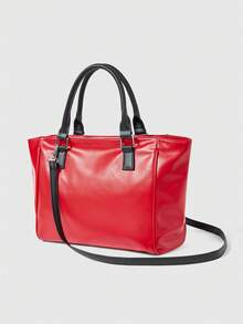 Betty Boop | ROMWE 女士卡通人物图案粉色摩托车包健身通勤手提包软皮旅行包镂空性感包 - 紅色 - 查看 6