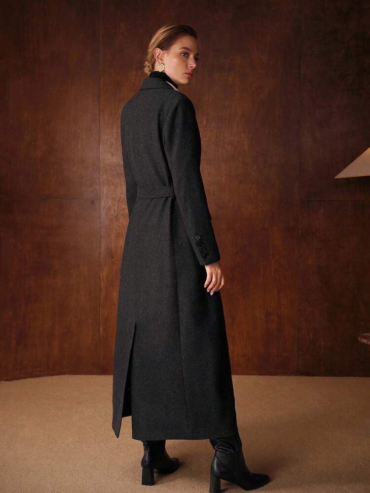 WOMEN'S THICK TWEED WOOL BLEND OVERCOAT, AUTUMN/WINTER