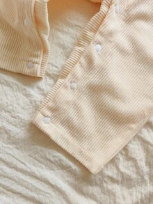 Vintaside Kids 2pcs/Set Casual Comfortable Striped Long Sleeve Top And Bib Overall With Bear Embroidery Jumpsuit For Toddler Boys Fall Winter