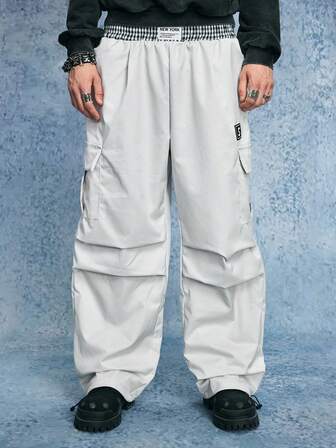 Street Life Pantaloni casual da uomo in stile patchwork a quadri, autunnali