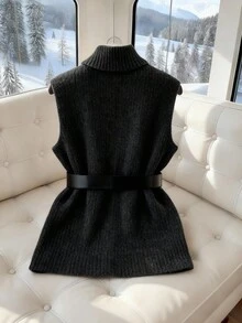 GlowEve Elegant Casual V-Neck Pocket Knit Cardigan Vest For Women