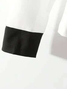 GlowEve Elegante traje de mujer de moda versátil para el invierno, con características como cuello de contraste negro y blanco de solapa grande, decoración de botones de strass, cinturón de cintura ceñida, chaqueta con bolsillos en forma de cono y pantalones de pierna entallada