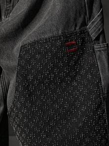 NEON BLANC Men's Loose Fit Pocketed Wide Leg Casual Jeans - Black - View 5