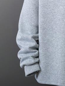 2pcs/Set Casual Basic Curved Hem Crew Neck Sweatshirt Set For Teenage Boys, Suitable For Leisure, Commuting, And Home Wear