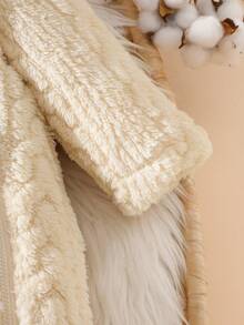 新生婴儿可爱熊图案连帽连体衣 - 卡其色 - 查看 7