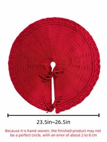 SHEIN 1 件圣诞树裙 24/36/48 英寸奢华复古勃艮第针织圣诞树裙 - 柔软、坚固的地板垫优雅的户外农舍魅力 - 非常适合家庭节日装饰和节日气氛最佳家居装饰圣诞装饰房间装饰 - 彩色 - 查看 2