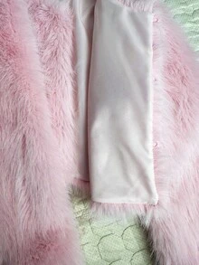 Glamine Charm Fashionable Elegant Party Faux Fur Short Jacket - Pink - View 7