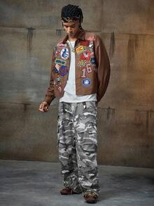 AXEPEAK Chemise décontractée mode homme à manches longues et coupe courte, automne