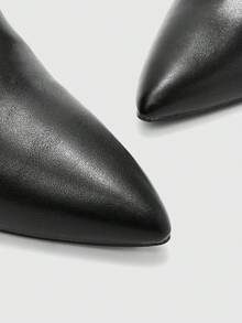 CUCCOO BIZCHIC Botas de tacón alto de color negro para mujer, estilo botín para uso diario