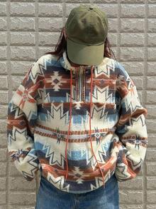 FRIFUL 女士立领撞色抽绳落肩长袖羊羔绒下摆收腰宽松休闲百搭卫衣，秋季保暖内衬，冬季