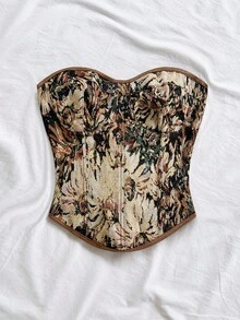 Soleia 女士休闲度假西部海滩婚礼宾客着装返校早午餐毕业典礼圣帕特里克节春假复活节音乐节优雅波西米亚热带复古蝴蝶结前系带吊带背心，适合秋冬季穿着 - 棕色 - 查看 3