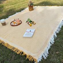 1pc Ins Style Picnic Blanket, Beach Blanket, Soft Foldable Outdoor Mat, Spring Summer Great For Camping & Party On Grass,Camping Picnic Cloth, Bohemian Carpet,Suitable For Outdoor And Home Use,Outdoor Picnic, Windproof Cloak, Table Cloth, Outdoor Decoration, Girlfriend Gift - Multicolor - View 24