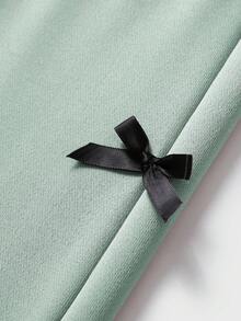 JNSQ 2 件套年轻女孩服装套装，蝴蝶印花运动衫和休闲运动裤，舒适运动套装，适合秋冬日常穿着、户外、度假、街头风格、派对和休闲秋季 - 綠色 - 查看 9