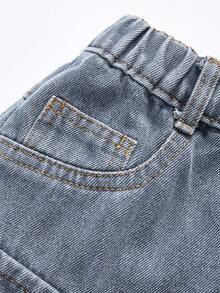 Fustă neagră nouă, la modă, cu croială lejeră, spălată, moale, casual, funcțională, cu buzunar, pentru fete preadolescente, respirabilă, potrivită pentru purtare zilnică, primăvară/vară 2025 - Noutăți