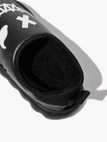 JNSQ 可爱卡通儿童男童室内拖鞋，幼儿儿童柔软毛绒保暖冬季家居鞋，轻便耐用EVA鞋底，中性色调，适合家庭卧室空调房，春秋季穿着 - 黑色 - 查看 7