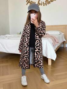 SHEIN 法式少女撞色蝴蝶结装饰长袖夹克外套 - 杏色 - 查看 3