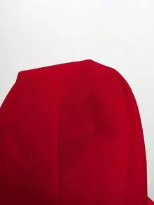 Veykashi 女士红色露肩宽松休闲超大长袖运动衫，适合秋冬季 - 紅色 - 查看 5