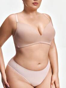 SHAPORA 3pcs/Set Plus Size Wireless Molded Cup Bras - Multicolor - View 5